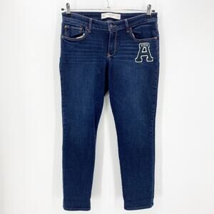 ABERCROMBIE FITCH Skinny Jeans Slub A Patch Womens Size 30 Mid Rise Y2K